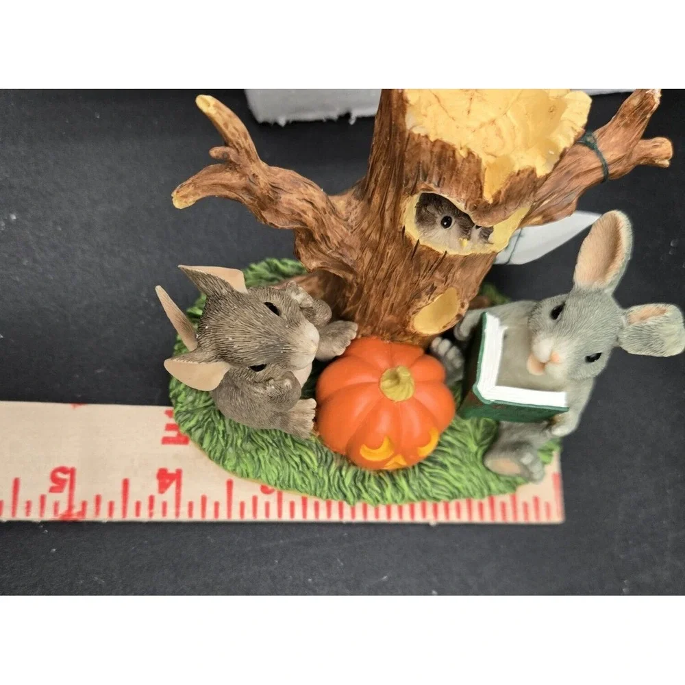 Charming Tails Ghost Stories w/‎ Box Pumpkin Halloween Signed Numbered